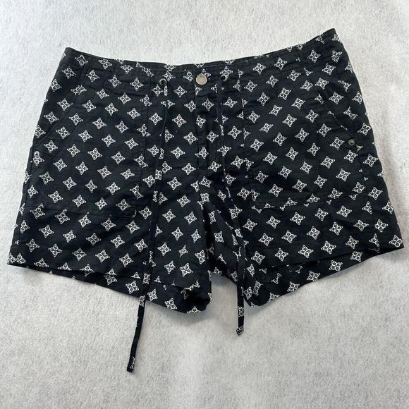 GAP Pants - Gap Women's Black White Linen Blend Drawstring Button/Zip Closure Shorts Size 10